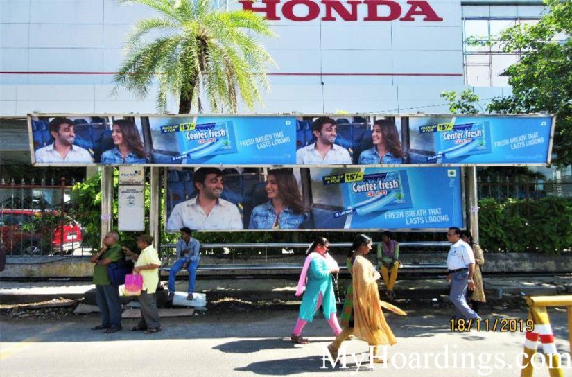 How to Book Bus Queue Shelter Hoardings Advertising Spenzer Opp (TVS) Bus Stop in Chennai, Tamil Nadu 